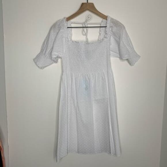 Hill House Home Athena Nap Dress Sheer White Swiss Dot Womens New Small - Picture 2 of 16